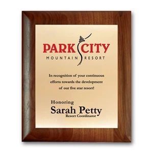 Screenprint Brass - Walnut Rolled Edge | https://www.bestnamebadges.com