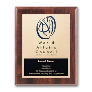 Etch/Colorfill Plaq - Walnut Finish | https://www.bestnamebadges.com