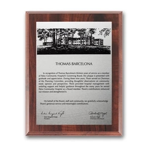 Etch/Oxidized Plaq - Walnut Finish | https://www.bestnamebadges.com