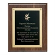 Walnut Plaque w/Gold Edge Plate | https://www.bestnamebadges.com