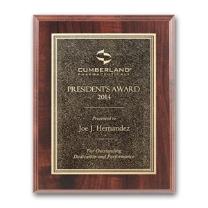 Double Etch Plaq - Walnut Finish | https://www.bestnamebadges.com