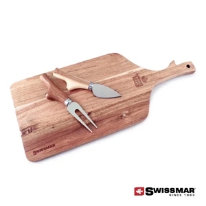 Swissmar® Acacia Paddle Cutting Board & Knife Set | https://www.bestnamebadges.com