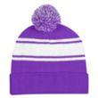 Two-Tone Knit Pom Beanie With Cuff | https://www.bestnamebadges.com