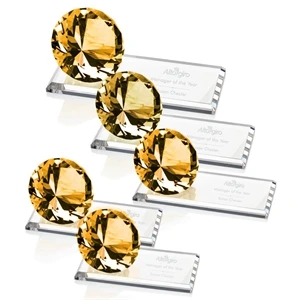 Gemstone Award on Starfire - Amber | https://www.bestnamebadges.com