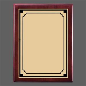 Oakleigh/Everett Plaque - Rosewood/Satin Gold | https://www.bestnamebadges.com