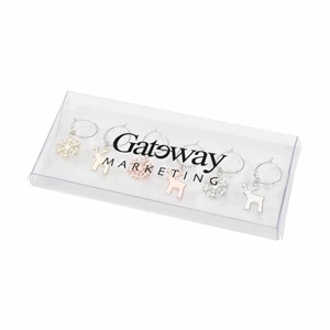 Rudolf Wine Charm Set - 6pc | https://www.bestnamebadges.com