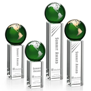 Luz Globe Award - Green/Gold | https://www.bestnamebadges.com
