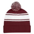 Two-Tone Knit Pom Beanie With Cuff | https://www.bestnamebadges.com