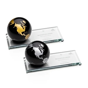 Fairfield Globe Award - Black | https://www.bestnamebadges.com