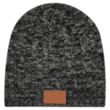 Knit Beanie With Leather Tag | https://www.bestnamebadges.com