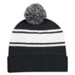 Two-Tone Knit Pom Beanie With Cuff | https://www.bestnamebadges.com