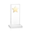 Dallas Star Award - Clear/Gold | https://www.bestnamebadges.com