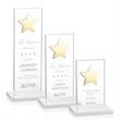 Dallas Star Award - White/Gold | https://www.bestnamebadges.com