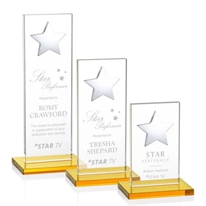 Dallas Star Award - Amber/Silver | https://www.bestnamebadges.com