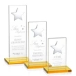 Dallas Star Award - Amber/Silver | https://www.bestnamebadges.com