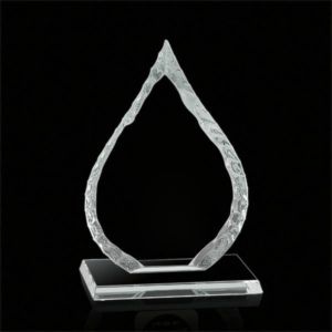 Iceberg Oil Drop Award on Base - Starfire | https://www.bestnamebadges.com