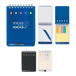 Spiral Jotter With Sticky Notes, Flags & Pen | https://www.bestnamebadges.com
