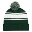 Two-Tone Knit Pom Beanie With Cuff | https://www.bestnamebadges.com