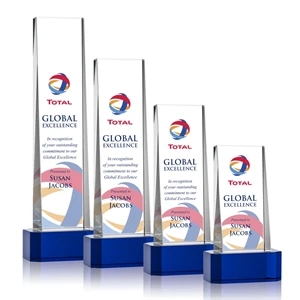 Milnerton VividPrint™ Award on Base - Blue | https://www.bestnamebadges.com