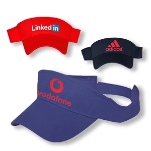 Solid Color Sun Visor w/ Custom Imprint Cotton made | https://www.bestnamebadges.com