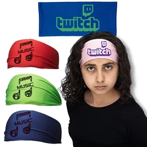 Lycra Elastic Sports Headband w/ Custom Logo Stretchy Fit | https://www.bestnamebadges.com