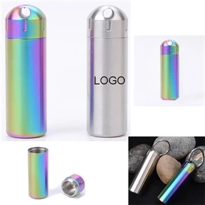 Stainless Steel Waterproof Pill Box Keychain