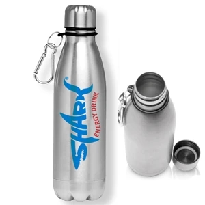 26 Oz Stainless Steel Sports Water Bottle w/ Carabiner Hook | https://www.bestnamebadges.com