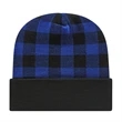 Plaid Knit Cap with Cuff | https://www.bestnamebadges.com