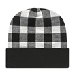 Plaid Knit Cap with Cuff | https://www.bestnamebadges.com