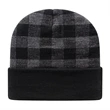 Plaid Knit Cap with Cuff | https://www.bestnamebadges.com