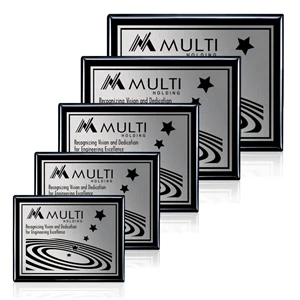 Carson - Black/Satin Silver | https://www.bestnamebadges.com