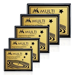 Carson - Black/Satin Gold | https://www.bestnamebadges.com