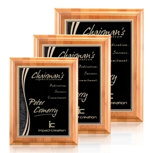 Bamboo/Finch Plaque - Black | https://www.bestnamebadges.com