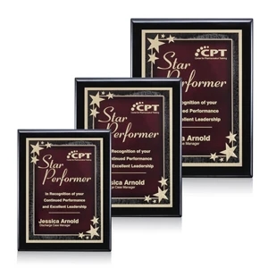 Oakleigh/Starburst - Black/Red | https://www.bestnamebadges.com