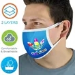 2 Layer Face Mask w/ Full Color Imprint & Elastic Ear-Loop | https://www.bestnamebadges.com