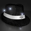 Shiny Single Colored Fedora Hats with Flashing Lights | https://www.bestnamebadges.com