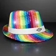 Shiny Single Colored Fedora Hats with Flashing Lights | https://www.bestnamebadges.com
