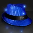 Shiny Single Colored Fedora Hats with Flashing Lights | https://www.bestnamebadges.com