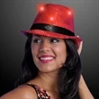 Shiny Single Colored Fedora Hats with Flashing Lights | https://www.bestnamebadges.com