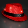 Shiny Single Colored Fedora Hats with Flashing Lights | https://www.bestnamebadges.com