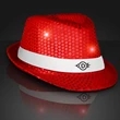 Shiny Single Colored Fedora Hats with Flashing Lights | https://www.bestnamebadges.com
