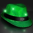Shiny Single Colored Fedora Hats with Flashing Lights | https://www.bestnamebadges.com
