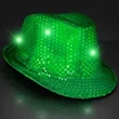 Shiny Single Colored Fedora Hats with Flashing Lights | https://www.bestnamebadges.com