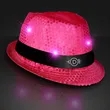 Shiny Single Colored Fedora Hats with Flashing Lights | https://www.bestnamebadges.com