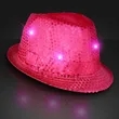 Shiny Single Colored Fedora Hats with Flashing Lights | https://www.bestnamebadges.com