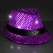 Shiny Single Colored Fedora Hats with Flashing Lights | https://www.bestnamebadges.com