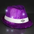 Shiny Single Colored Fedora Hats with Flashing Lights | https://www.bestnamebadges.com