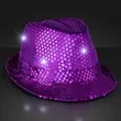 Shiny Single Colored Fedora Hats with Flashing Lights | https://www.bestnamebadges.com