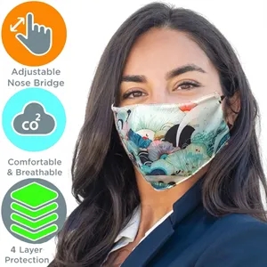 4-Layer Adjustable Full Color Cotton Safety Face Mask | https://www.bestnamebadges.com