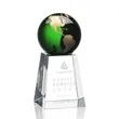 Heathcote Globe Award - Green/Gold | https://www.bestnamebadges.com